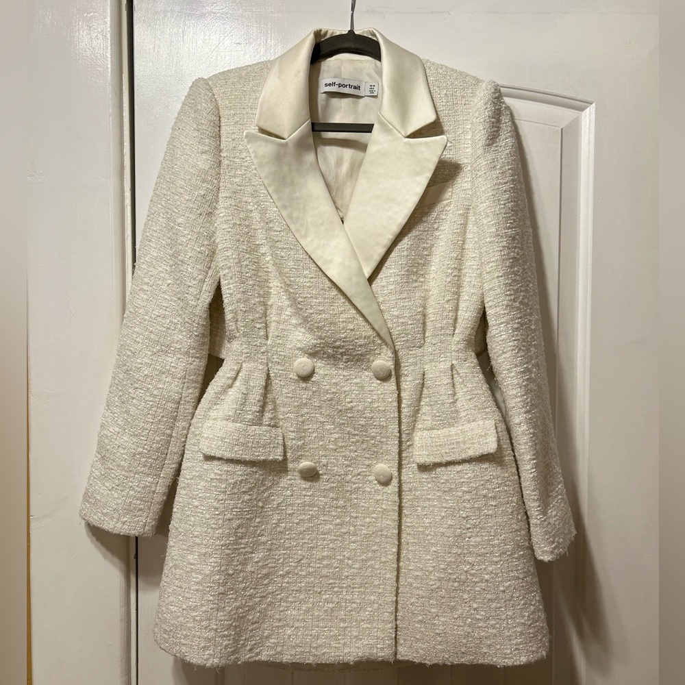 Self Portrait white boucle blazer dress - Picture 2 of 6
